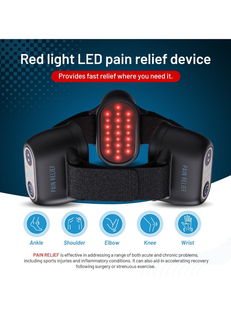 عام جهاز العناية بالركبة بالضوء الأحمر LED الكهربائي المحمول، مدلك علاجي للمفاصل بتصميم حزام قابل للتعديل لتخفيف آلام الركبة والكتف والكوع، جهاز علاج طبيعي بالاهتزاز والتدفئة للاستخدام المنزلي - Image 4
