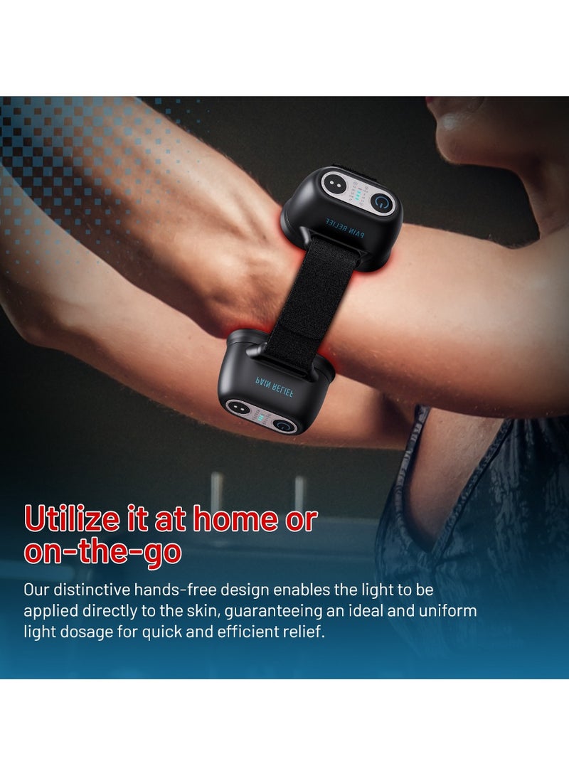 عام جهاز العناية بالركبة بالضوء الأحمر LED الكهربائي المحمول، مدلك علاجي للمفاصل بتصميم حزام قابل للتعديل لتخفيف آلام الركبة والكتف والكوع، جهاز علاج طبيعي بالاهتزاز والتدفئة للاستخدام المنزلي - Image 2