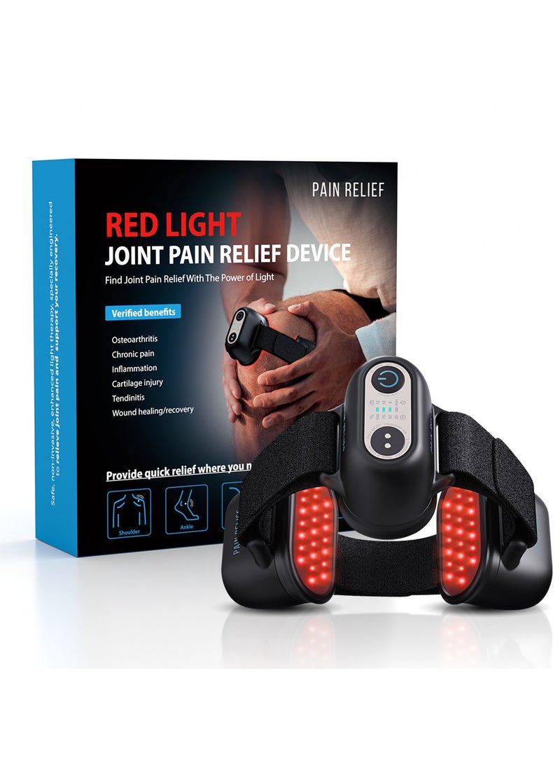 عام جهاز العناية بالركبة بالضوء الأحمر LED الكهربائي المحمول، مدلك علاجي للمفاصل بتصميم حزام قابل للتعديل لتخفيف آلام الركبة والكتف والكوع، جهاز علاج طبيعي بالاهتزاز والتدفئة للاستخدام المنزلي - Image 1