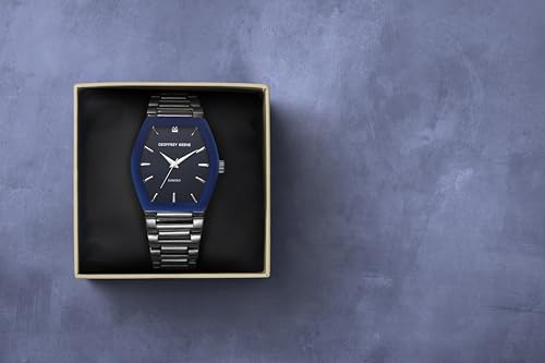 Geoffrey Beene Men's Black Stainless Steel Dress Watch Classic Quartz, Elegant Design, Water-Resistant - Image 2