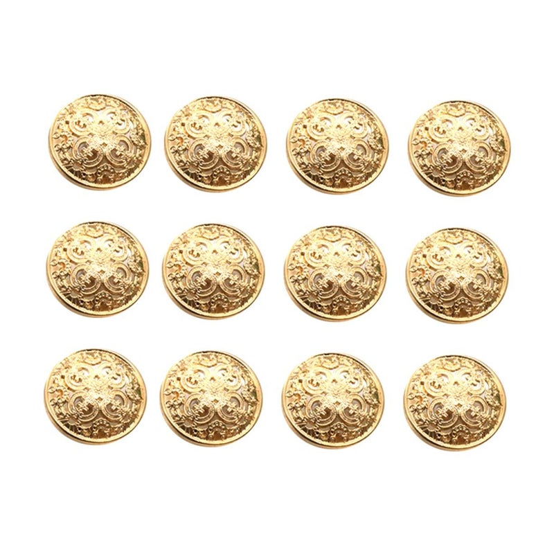 30 زرًا معدنيًا مجوفًا خفيفًا ذهبي اللون للسترات والمعاطف، لتزيين الأعمال اليدوية. - Image 2