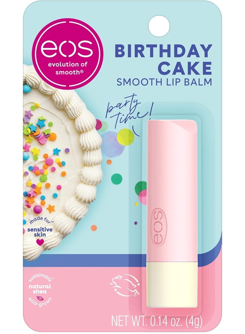 eos Natural Shea Lip Balm- Birthday Cake, All-Day Moisture Lip Care Products, 0.14 oz - Image 1