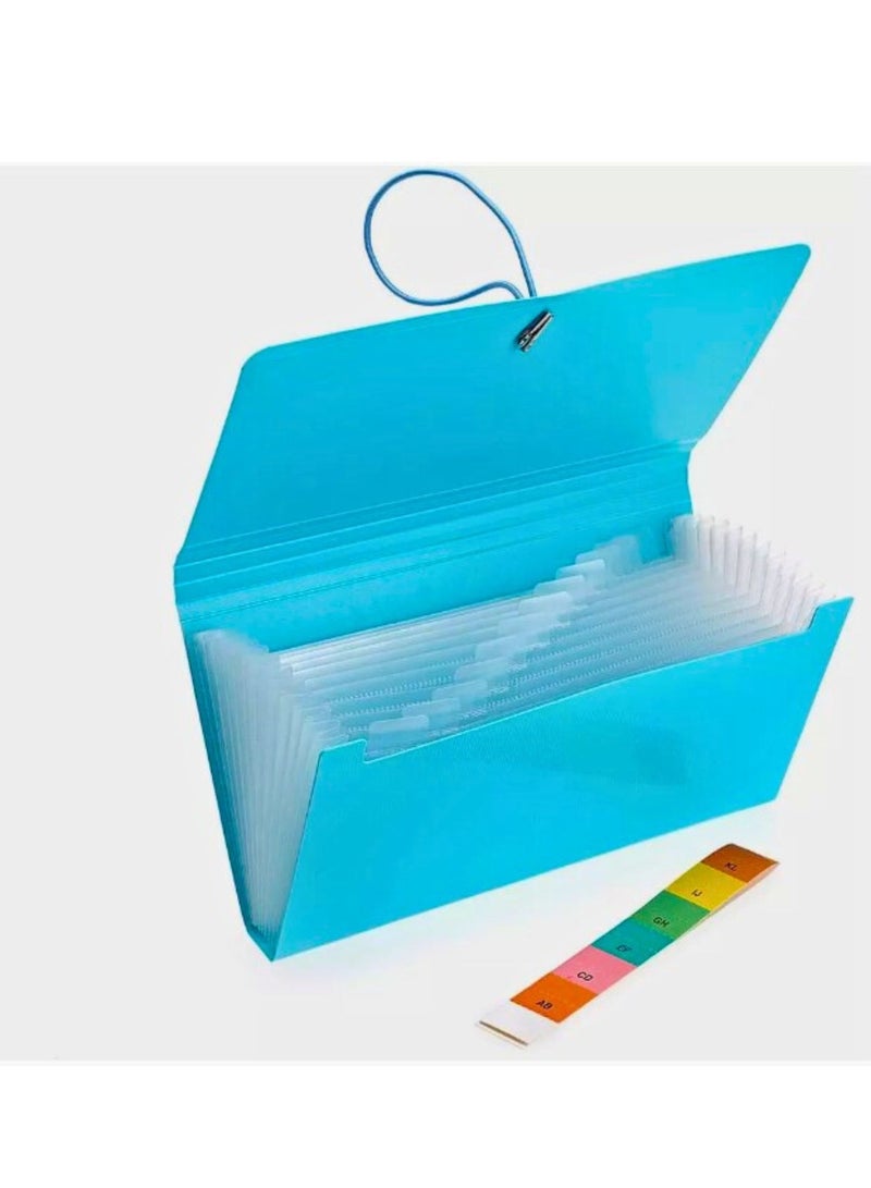 Generic 13 Pockets Expanding File Folders Portable Accordion A5 Expandable File Organizer Large Capacity Multicolour Stand Plastic BUSiness File Box  - Image 3
