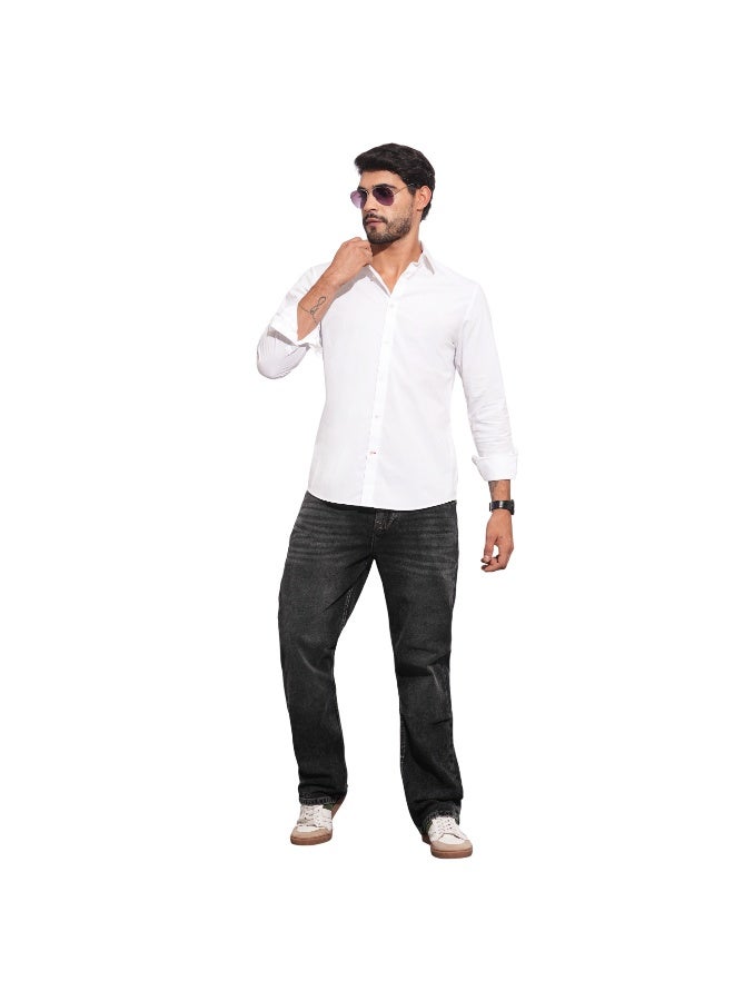 Being Human Mens White Collared Long Sleeve Shirt - Image 4