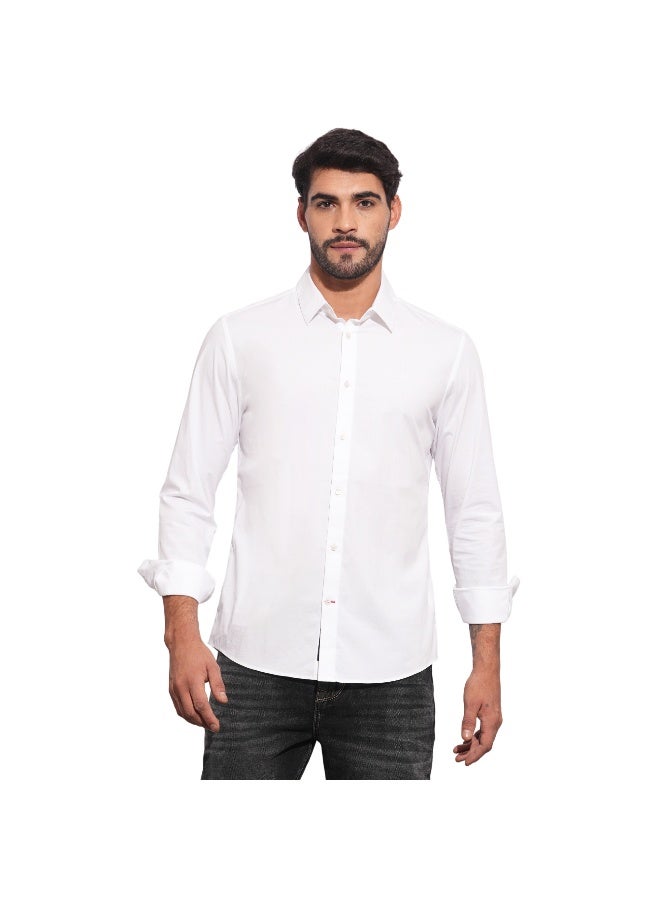 Being Human Mens White Collared Long Sleeve Shirt - Image 1