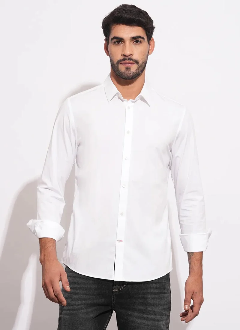 بيينغ هيومان Men Classic Slim Fit Opaque Casual Shirt