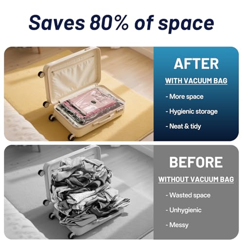UPGOGO Travel Vacuum Bags for Luggage with Hand Pump,Vacuum Seal Bags for Clothing,Packing Cubes Compression,Cruise Ship and Travel Essentials(Combo 12 Pack) - Image 4