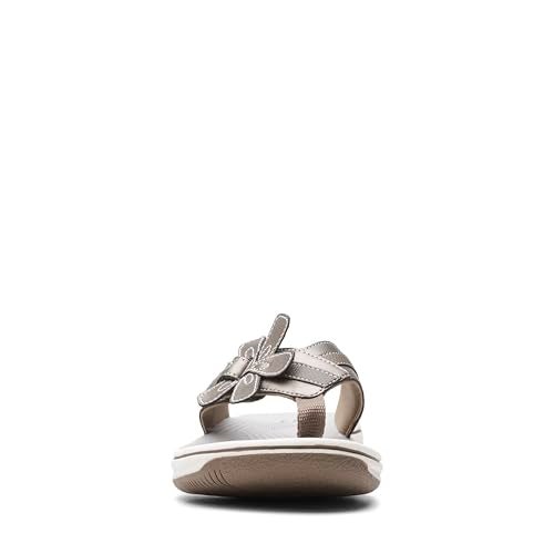 Clarks Women's Brinkley Flora Cloudsteppers Flip-Flops, Pewter, 9 - Image 4