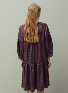 Ovs OVS Piombo Short Dress In Satin With Majolica Pattern Print  - Image 3