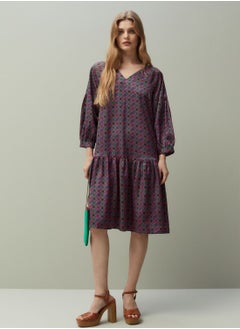 Ovs OVS Piombo Short Dress In Satin With Majolica Pattern Print  - Image 2