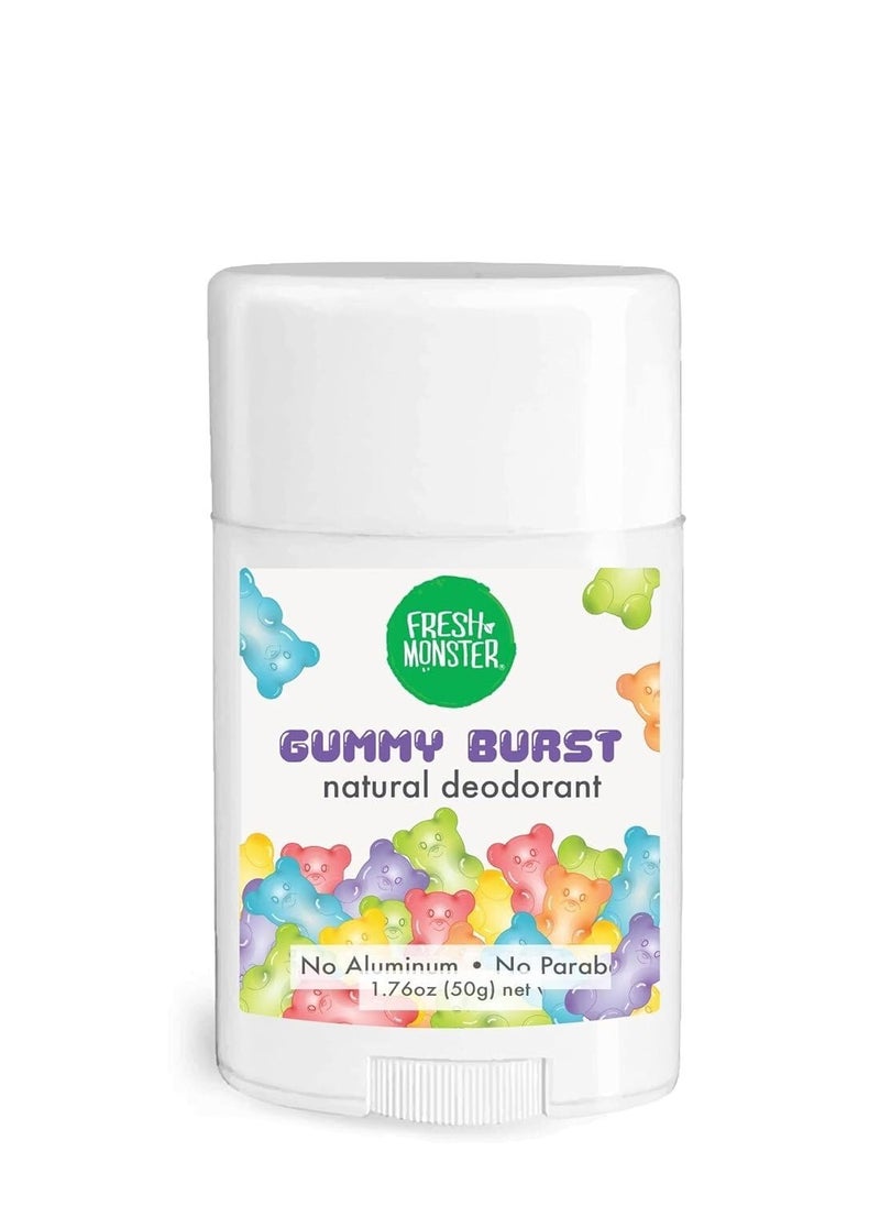 Fresh Monster - Fresh Monster Natural Deodorant for Kids & Teens, Aluminum Free, Paraben Free, Hypoallergenic Deodorant, Gummy Burst (1.76oz) - Image 1