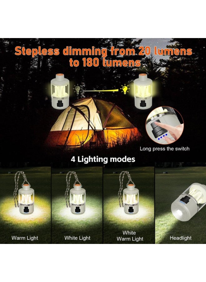 Meetion Camping Lantern Rechargeable, LED Camping Light with Flashlight, 4 Light Modes, Long Press for Stepless Dimming, Portable Tent Lantern for Power Outage, Household, Camping, Emergency  - Image 4