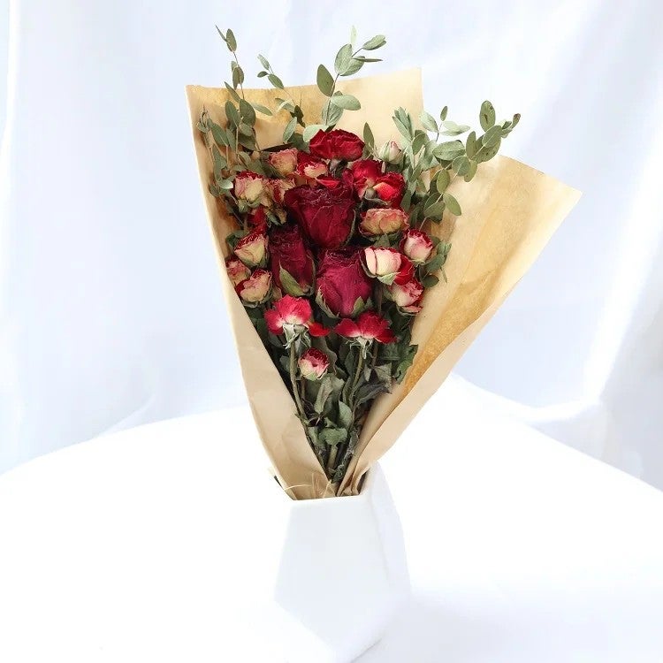 Bluejw L-D ized Dried Flower Bouquet Mix: Real Preserved Palm Bunch, Pampas Grass, Eucalyptus, Wedding Home Decor Dried Plants - Image 1