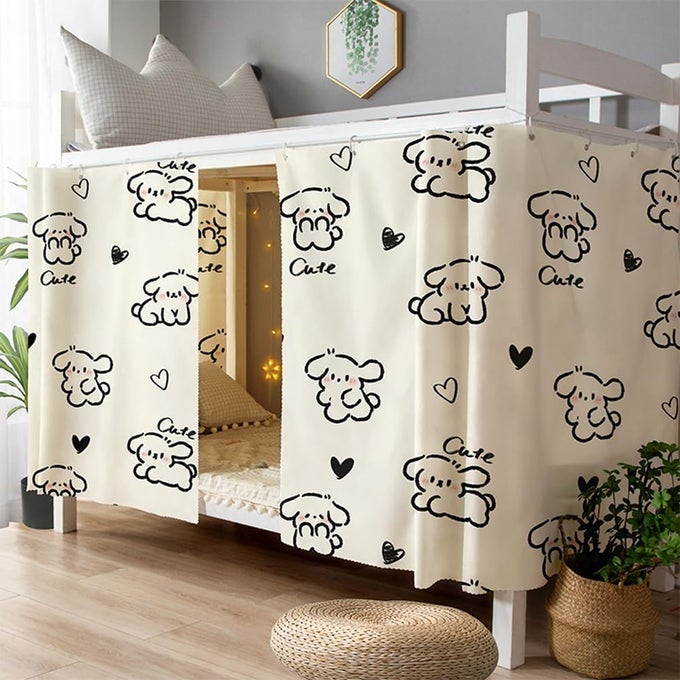 BOTTOM BUNK BED CURTAINS STUDENTS DORMITORY PRIVACY BED CURTAINS DUSTPROOF BREATHABLE UNDERBED LOFT BED CANOPY TENT ROOM BLACKOUT SHADING DRAPES CLOTH SINGLE SLEEPER BED CURTAIN