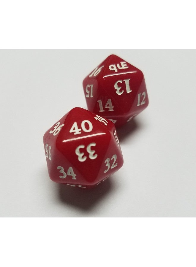 quEmpire Magic Counter Set & Red Commander / EDH Spindown Life Dice Set (40-21 & 20-1) - Image 2