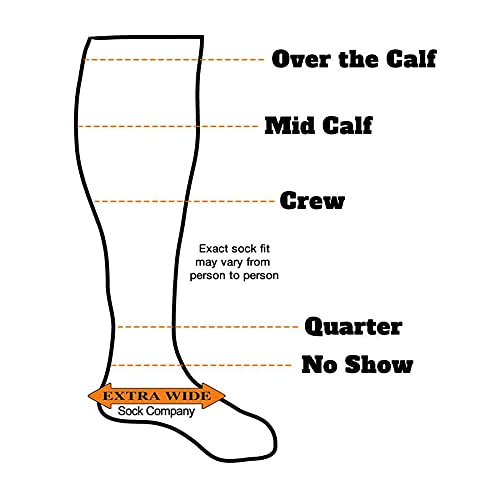 Extra Wide Comfort Fit Athletic Quarter Socks (Pack of 3) Fits Up to a 6E Width, Made in USA (Large, Black) - Image 3