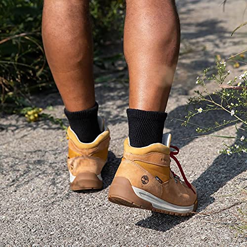 Extra Wide Comfort Fit Athletic Quarter Socks (Pack of 3) Fits Up to a 6E Width, Made in USA (Large, Black) - Image 4