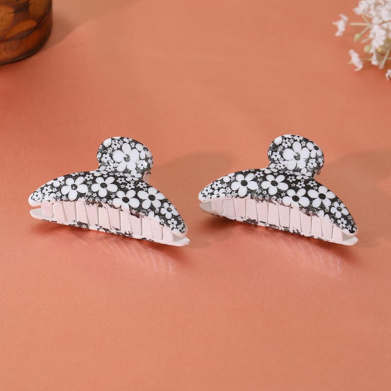 Estele Multicolor Large Size Hair Clips of Flower Design for Womensgirls Pack of 2 - Image 2