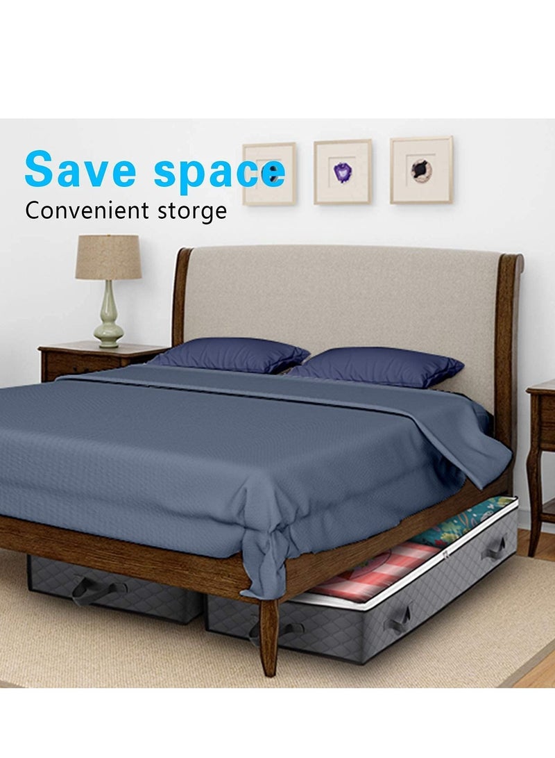 MIXDE Under bed Storage Bags,2 Pack 100L Underbed Storage Containers with Reinforced Handles, Large Capacity Breathable Non-woven Under the Bed Storage Bins for Blanket,Pillows,Comforters and Quilt - Image 5