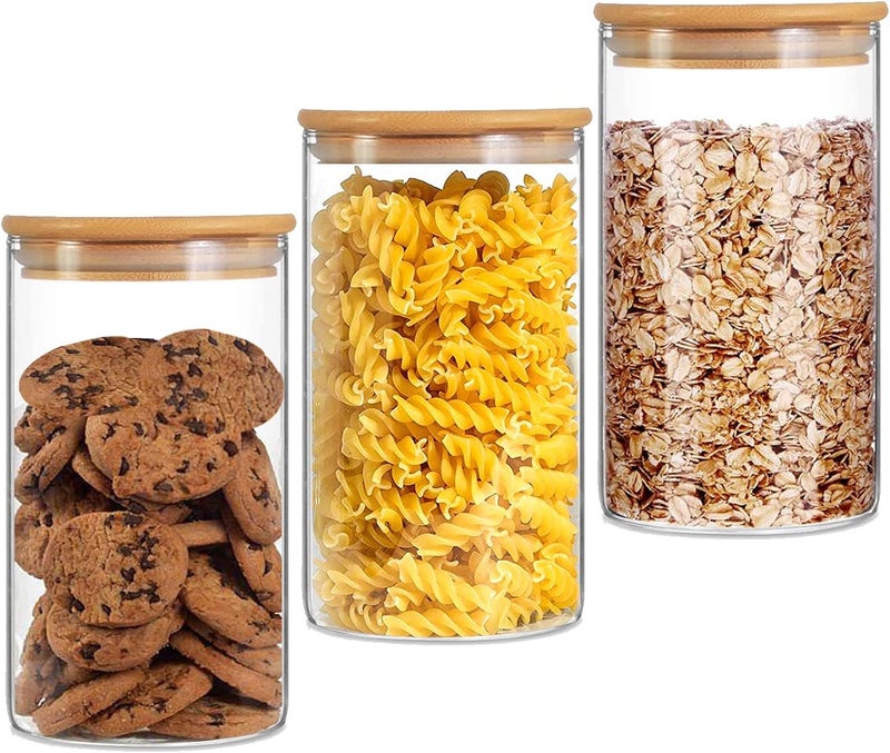 Glass Food Storage Jars Set of 3 - Image 1