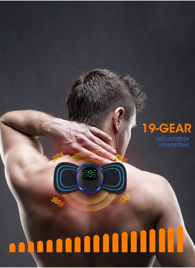 Generic 5 Pcs Microcurrent EMS Mini Massage Device - EMS Bioelectric Acupoints Massager Lymphatic Drainage Massage Pad Cordless Portable Mini Electric EMS Neck Massager for Pain Relief  - Image 3