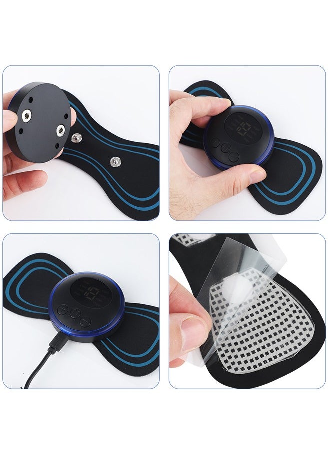 Generic 5 Pcs Microcurrent EMS Mini Massage Device - EMS Bioelectric Acupoints Massager Lymphatic Drainage Massage Pad Cordless Portable Mini Electric EMS Neck Massager for Pain Relief  - Image 5