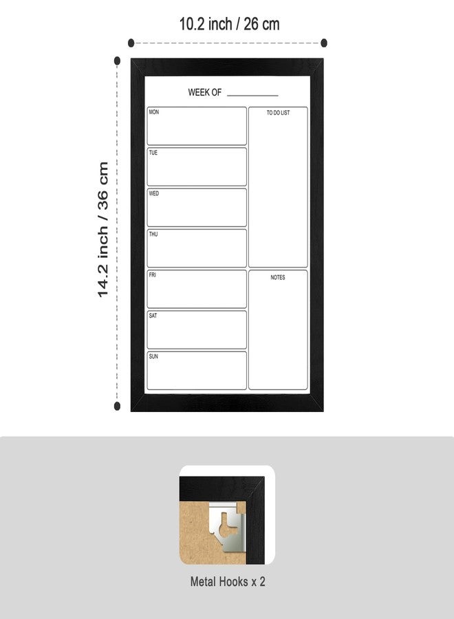 Aitakatta Weekly Dry Erase Whiteboard Calendar, 15.7"x11.8" Magnetic Surface Memo Board, Minimal Design Weekly Planner for Wall, Black Wood Frame Dry Erase Board for Office School Home(ZLBB-S-BK-2636) - Image 2