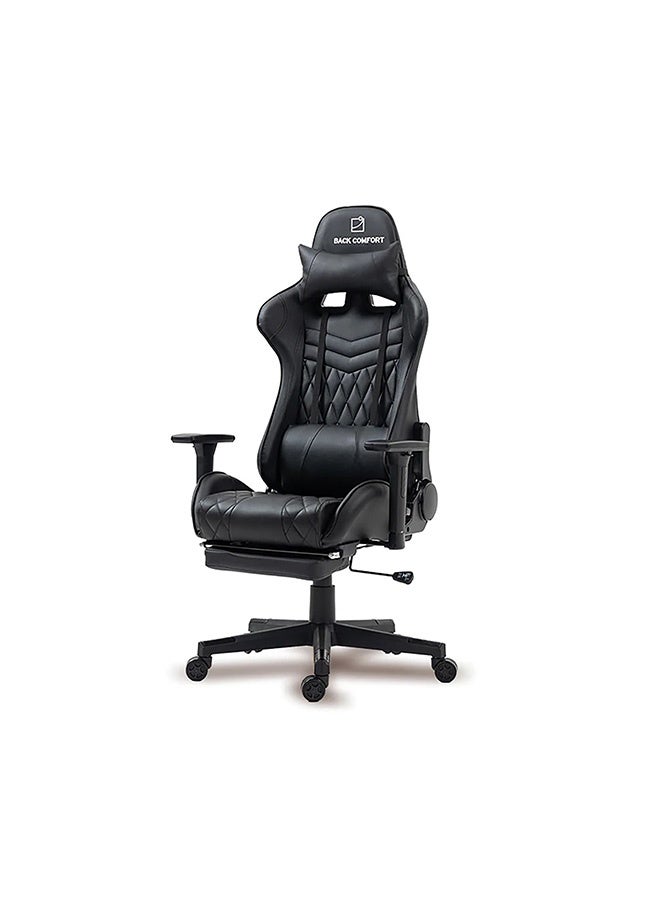 BACK COMFORT Luxury Gaming Chair with Reclining Backrest, Premium Leather, Neck and Foot Support  - Image 4