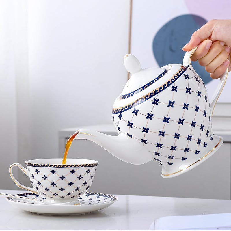 E - Ezra Diwali Gifts Fine Bone China Espresso Cup & Saucer Set 200 Ml (Set of 6) Stoneware Tea Coffee Cups Festival Serving - Image 2