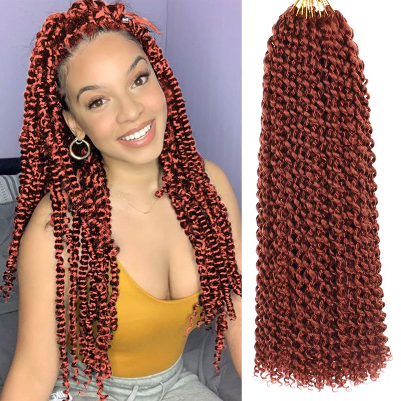 Leeven 18 Inch Water Wave Passion Twist Crochet Braids Hair  7 Pcs Long Bohemian Braids  350
