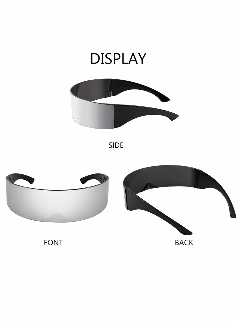 KASTWAVE Punk Style Glasses Cosplay Tools Funny Futuristic Wraparound Costume Sunglasses Futuristic Glasses Party Decor Supplies - Image 4