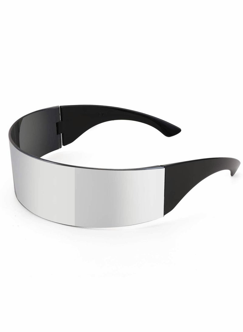 KASTWAVE Punk Style Glasses Cosplay Tools Funny Futuristic Wraparound Costume Sunglasses Futuristic Glasses Party Decor Supplies - Image 2