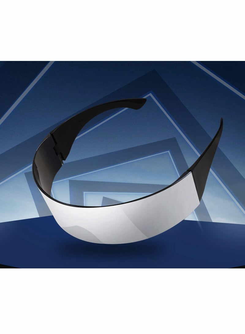 KASTWAVE Punk Style Glasses Cosplay Tools Funny Futuristic Wraparound Costume Sunglasses Futuristic Glasses Party Decor Supplies - Image 5