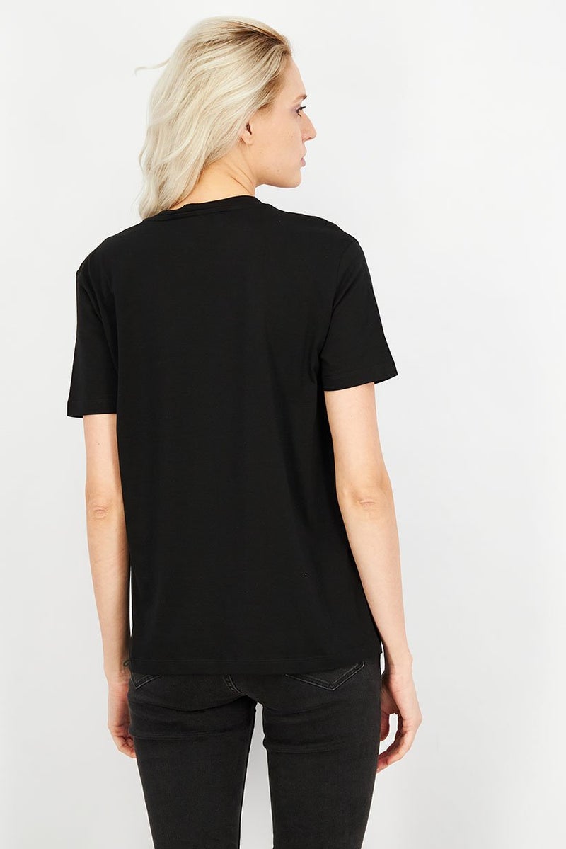 STELLA MCCARTNEY Women Crew Neck Short Sleeve Graphic Print T-shirt, Black - Image 4