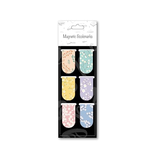 Papboo Pack of 6 Floral Bookmarks,Matte Finished Gifts for Book Readers Writers,Aesthetic Bookmarks - Image 1