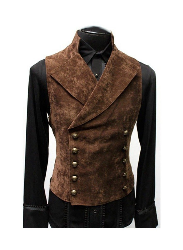 KUYING New Men's Retro V-Neck Fake Two Piece Vest  - Image 1