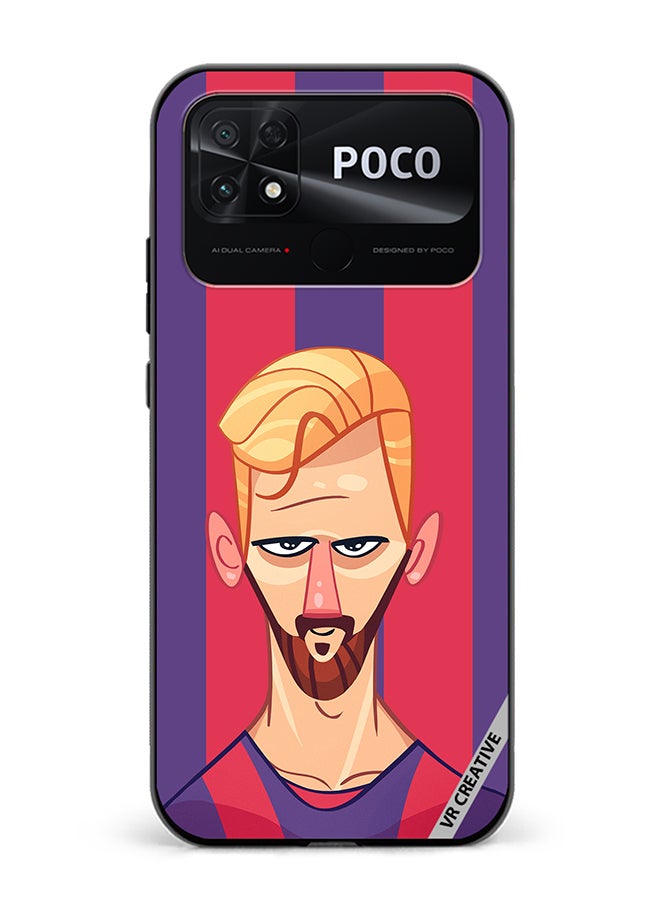 VR CREATIVE Protective Case Cover For Xiaomi Poco C40 Messi Design Multicolour - Image 1
