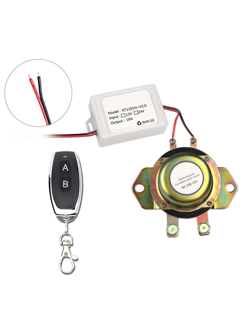 Generic - Remote Battery Disconnect Switch DC 12V Car Anti-Theft Shut Off Relay Auto On Off Electromagnetic Valve Terminal Master Kill Switch System - Image 1