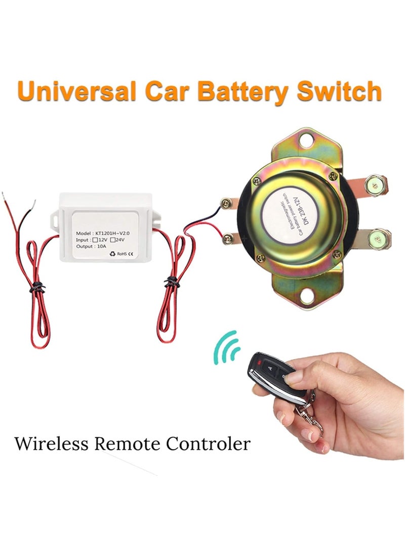 Generic - Remote Battery Disconnect Switch DC 12V Car Anti-Theft Shut Off Relay Auto On Off Electromagnetic Valve Terminal Master Kill Switch System - Image 1