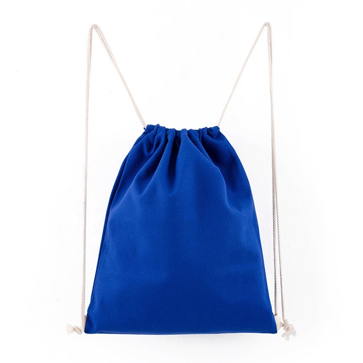 Wholesale Colorful Eco-friendly Canvas Drawstring Backpack Royal blue; 34*39; cotton