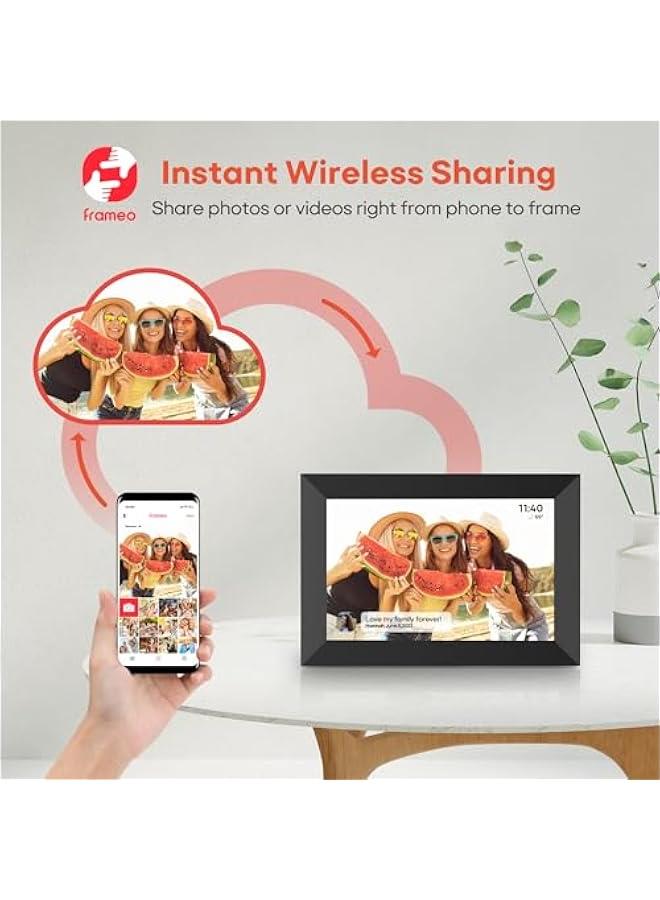 ANKOVO Frameo 10.1 Inch WiFi Digital Picture Frame, 1280x800 HD IPS Touch Screen Photo Frame Electronic, 32GB Memory, Auto-Rotate, Wall Mountable, Share Photos/Videos Instantly via Frameo App from Anywhere  - Image 2