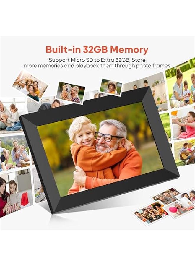 ANKOVO Frameo 10.1 Inch WiFi Digital Picture Frame, 1280x800 HD IPS Touch Screen Photo Frame Electronic, 32GB Memory, Auto-Rotate, Wall Mountable, Share Photos/Videos Instantly via Frameo App from Anywhere  - Image 4