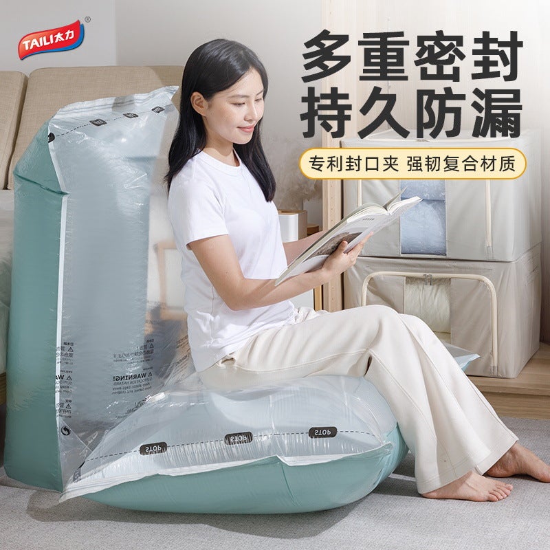 Taili Vacuum Compression Bag Stereo Bag Pumping And Compression Dual-Use Household Clothes Quilt Compression Bag Electric Pump Storage Bag Set - Image 4