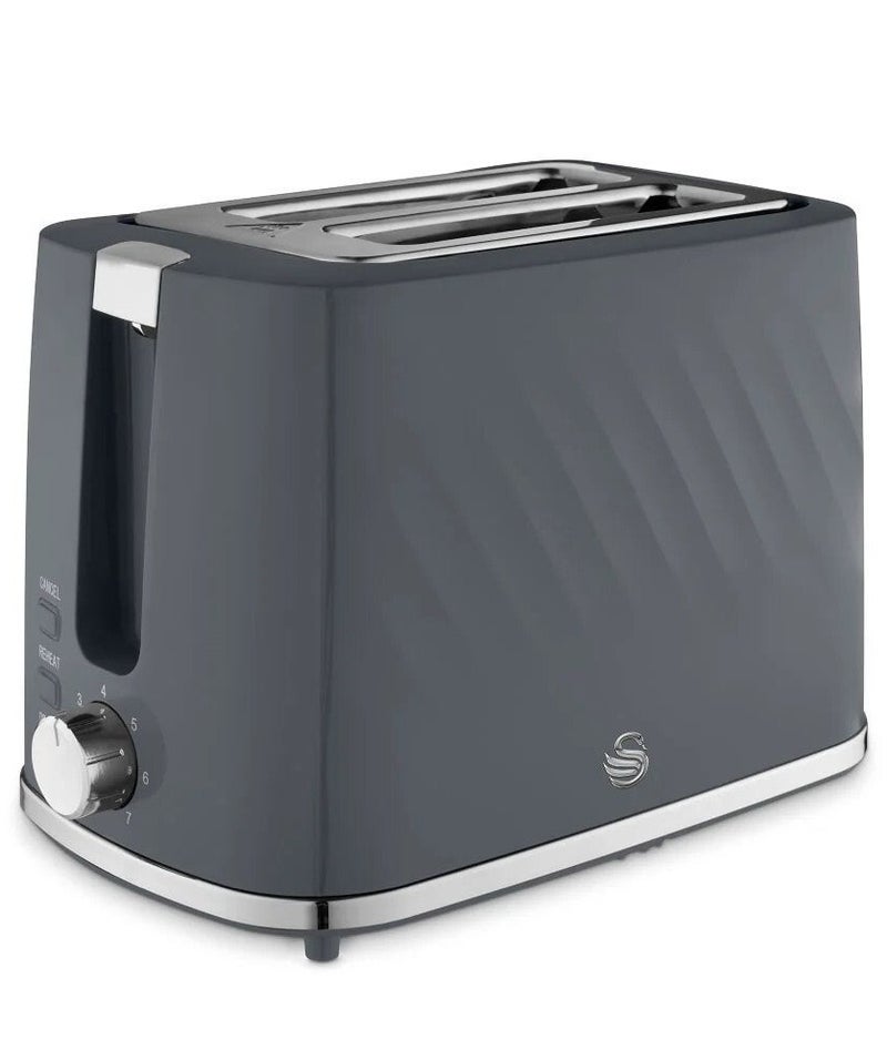 Swan Windsor 2 Slice Textured Black Toaster – Advanced Heating Technology, Suitable for Home & Office Application, Durable & Stylish Breakfast Appliance - Image 1
