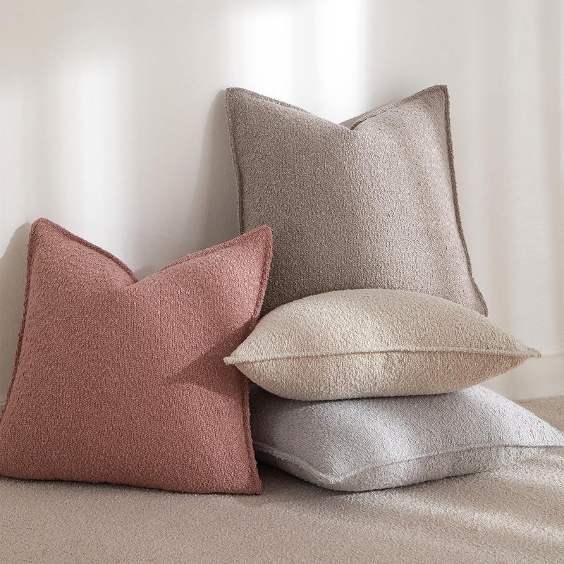 JUSPURBET Jam Boucle Throw Pillow Covers 16x16 inch Set of 2 for Couch Bedroom Sofa Living Room Decorative Soft Thick Textured Cushion Covers with Hidden Zipper - Image 5