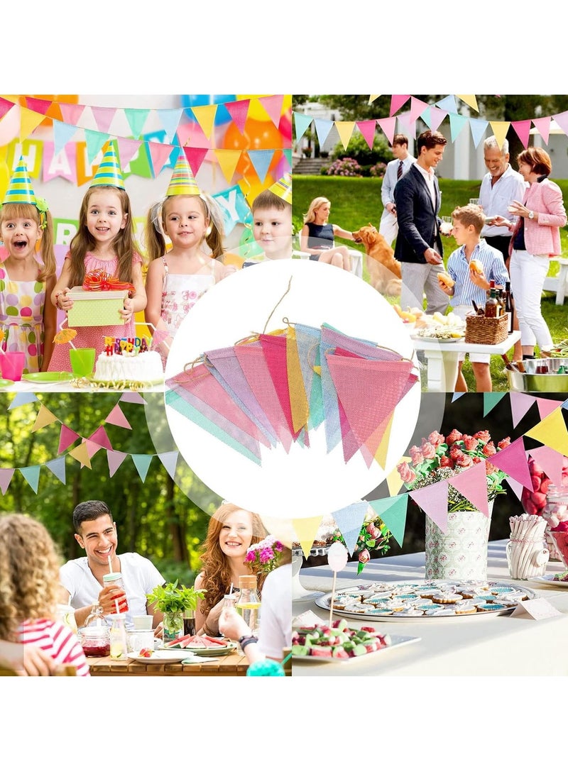 Pack of 2 Bunting Banner for Children's Room, Birthday, Party, Wedding, Decoration, Indoor, Outdoor (Each Set Contains 12 Flags in 6 Colours)  - Image 4
