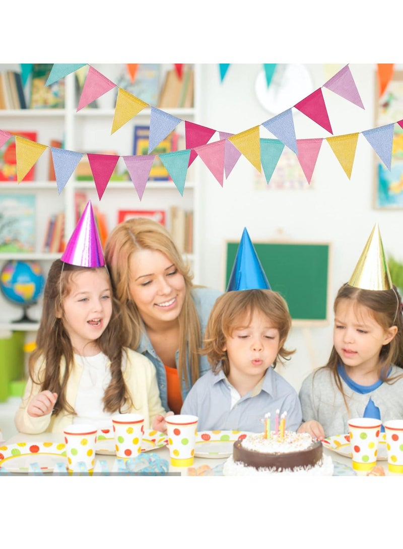 Pack of 2 Bunting Banner for Children's Room, Birthday, Party, Wedding, Decoration, Indoor, Outdoor (Each Set Contains 12 Flags in 6 Colours)  - Image 5