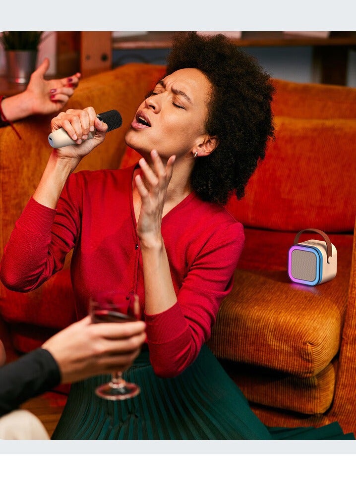 Mini Karaoke Machine Set, Portable Bluetooth Speaker with 2 Wireless Karaoke Microphones,Singing Machine Karaoke System for Kids Adult - Image 4