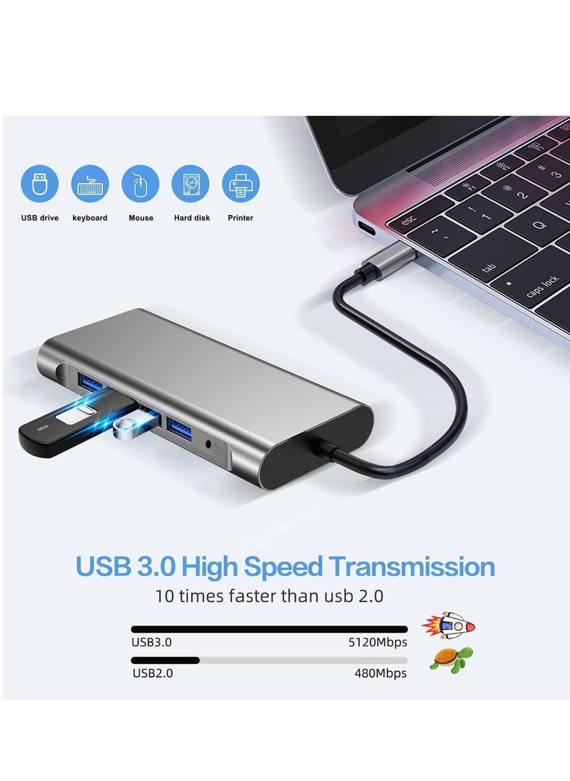 JAJEEK 12-in-1 USB C Hub Docking Station with 4K HDMI, VGA, USB 3.0, Ethernet, SD/TF Card Reader – Ultimate Adapter for MacBook Pro, Air & Type-C Devices – Expand Your Connectivity and Productivity  - Image 5