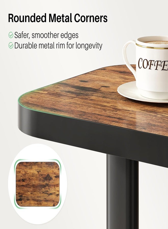 Kitstorack Adjustable Height C-Shaped End Table, 9-Level Side Table with Thickened Metal Rounded Edge, Couch Table Slides Under Sofa or Bed, Eating, Working, TV Tray Table for Small Spaces, Brown - Image 4